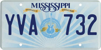 MS license plate YVA732