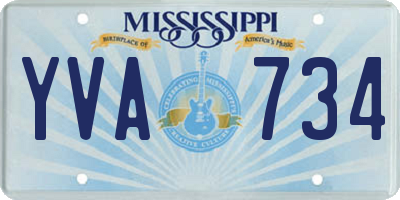 MS license plate YVA734