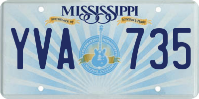 MS license plate YVA735