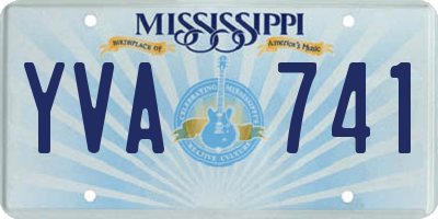 MS license plate YVA741