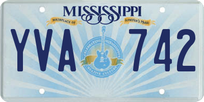 MS license plate YVA742