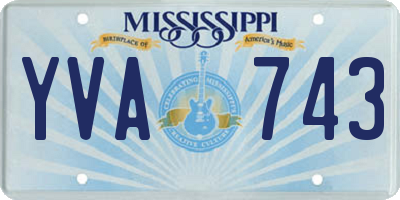 MS license plate YVA743