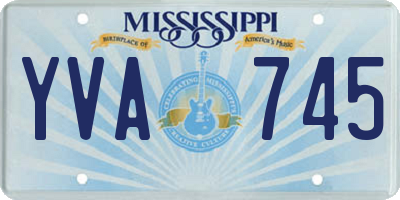 MS license plate YVA745