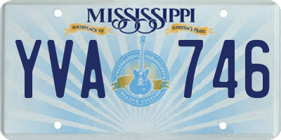 MS license plate YVA746