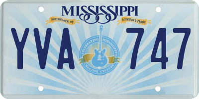 MS license plate YVA747