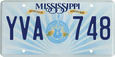 MS license plate YVA748