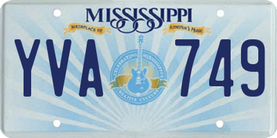 MS license plate YVA749