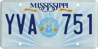 MS license plate YVA751