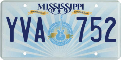 MS license plate YVA752