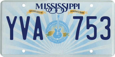 MS license plate YVA753