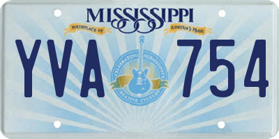 MS license plate YVA754