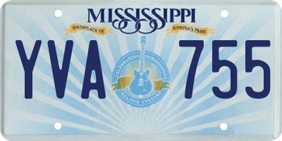 MS license plate YVA755