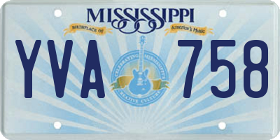 MS license plate YVA758