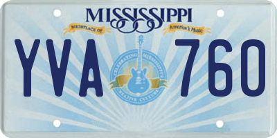MS license plate YVA760