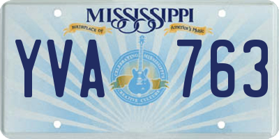 MS license plate YVA763