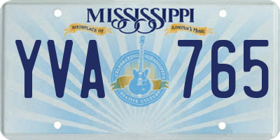 MS license plate YVA765