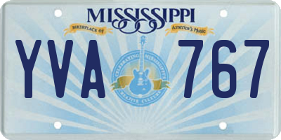 MS license plate YVA767