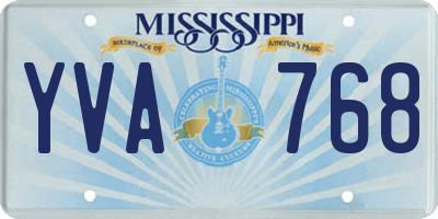 MS license plate YVA768