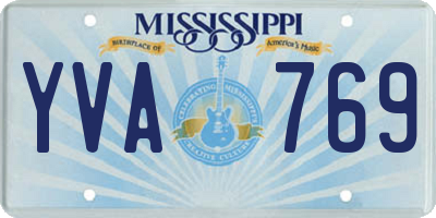 MS license plate YVA769