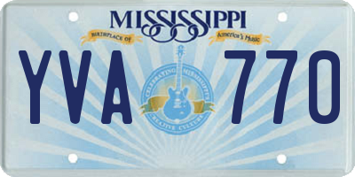 MS license plate YVA770