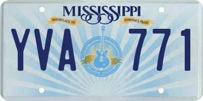 MS license plate YVA771