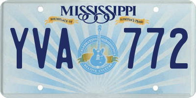 MS license plate YVA772