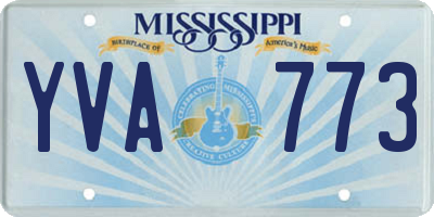 MS license plate YVA773
