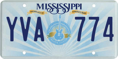 MS license plate YVA774