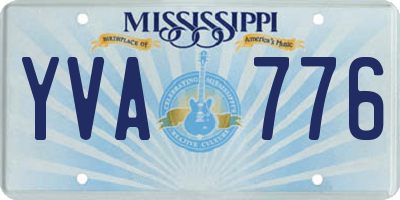 MS license plate YVA776