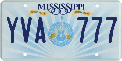 MS license plate YVA777