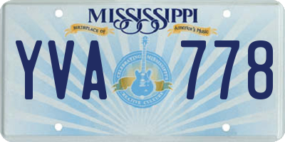 MS license plate YVA778