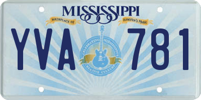 MS license plate YVA781