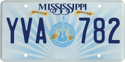 MS license plate YVA782
