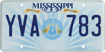 MS license plate YVA783