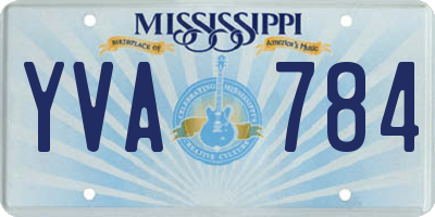 MS license plate YVA784