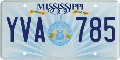 MS license plate YVA785