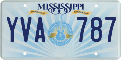 MS license plate YVA787