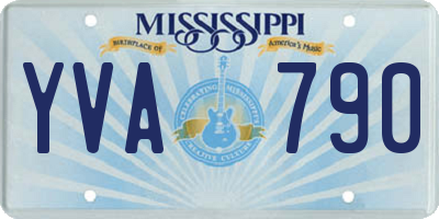 MS license plate YVA790