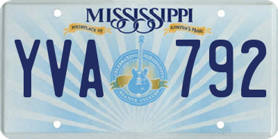 MS license plate YVA792