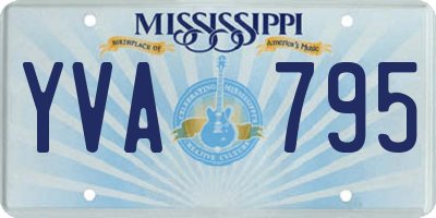 MS license plate YVA795