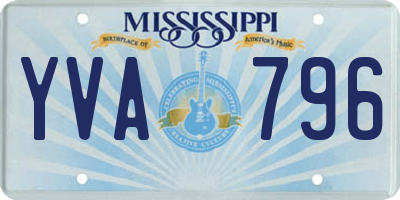 MS license plate YVA796