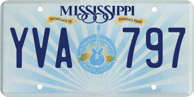 MS license plate YVA797
