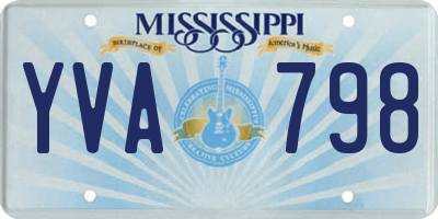 MS license plate YVA798