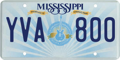MS license plate YVA800