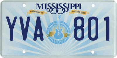 MS license plate YVA801