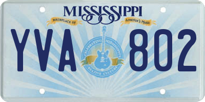 MS license plate YVA802