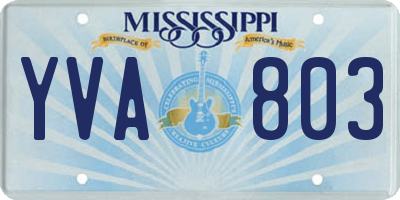 MS license plate YVA803