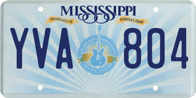 MS license plate YVA804