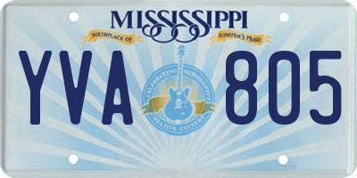 MS license plate YVA805