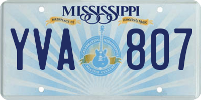 MS license plate YVA807